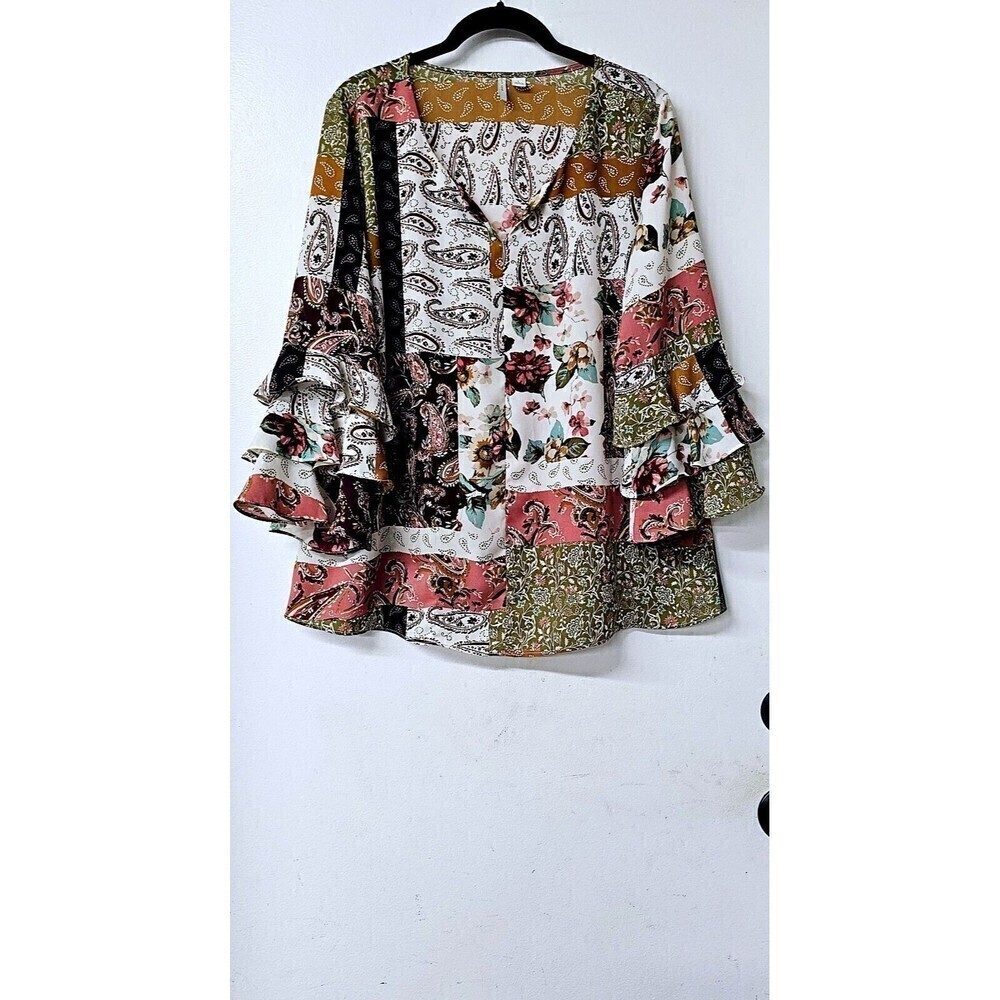 EST. 1946 Earth Tones Long Bell Sleeve Pullover Women Shirt (L)